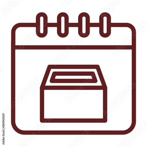 Charity Event Vector Line Maroon Icon Design