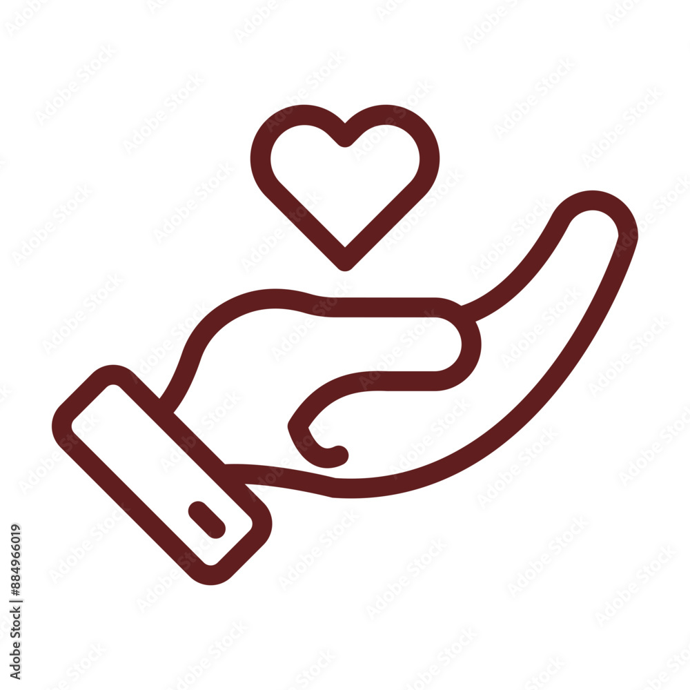 Giving Spirit Vector Line Maroon Icon Design Giving Spirit Vector Line Maroon Icon Design
