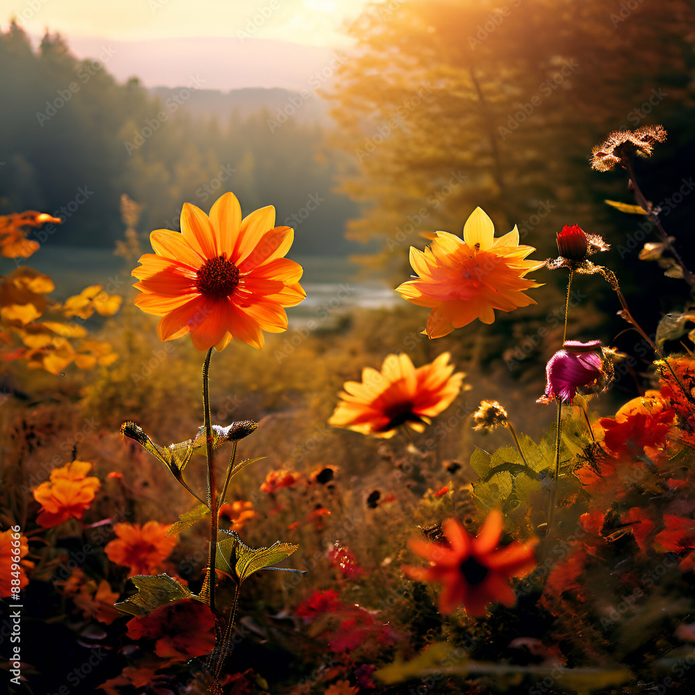 flowers and sky
