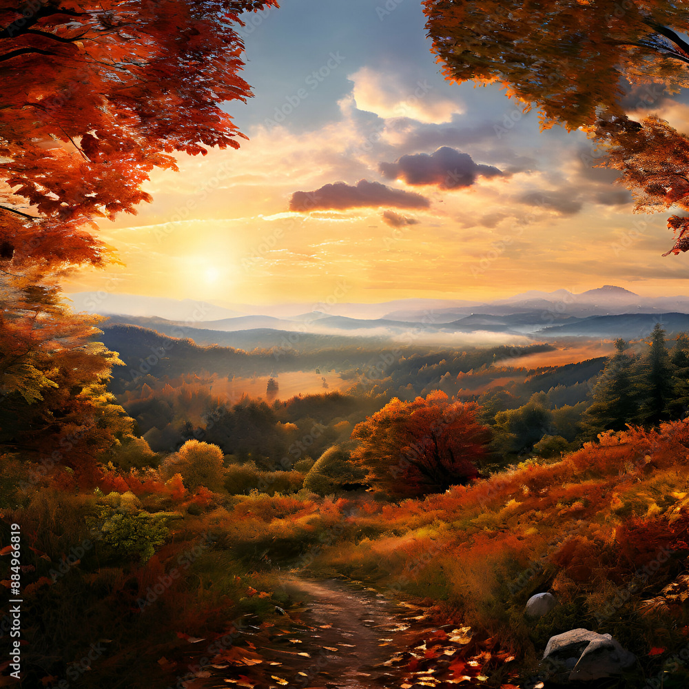 sunset in the mountains