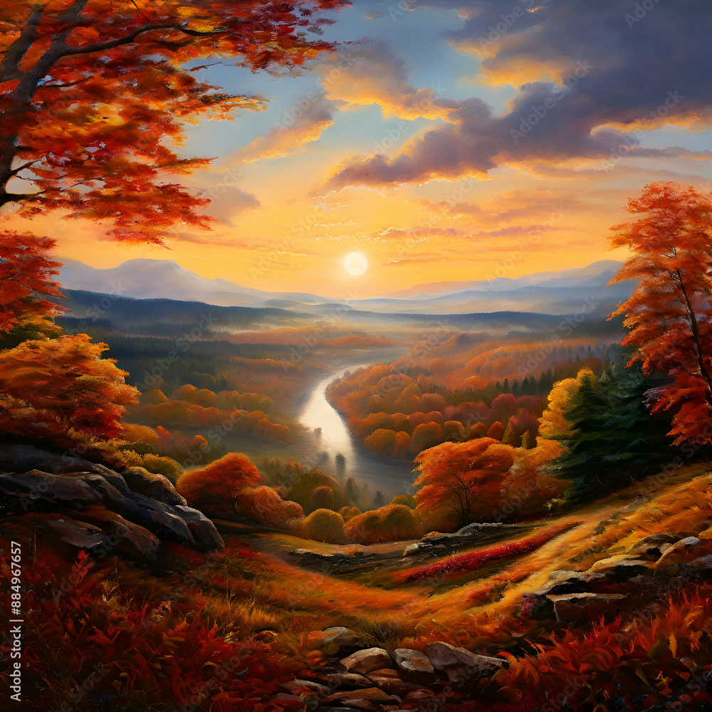 sunset in the mountains