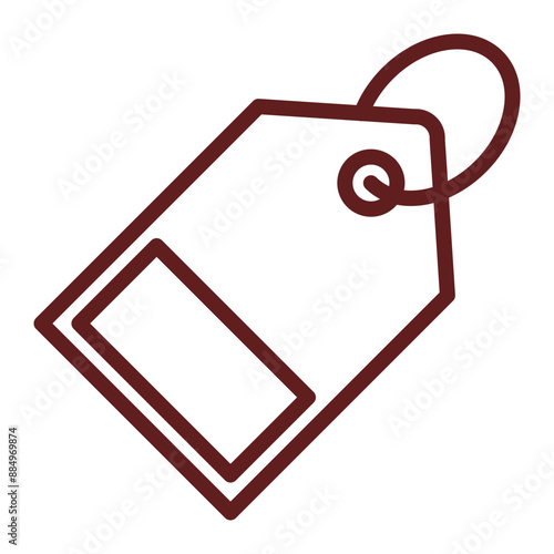 Tag Vector Line Maroon Icon Design