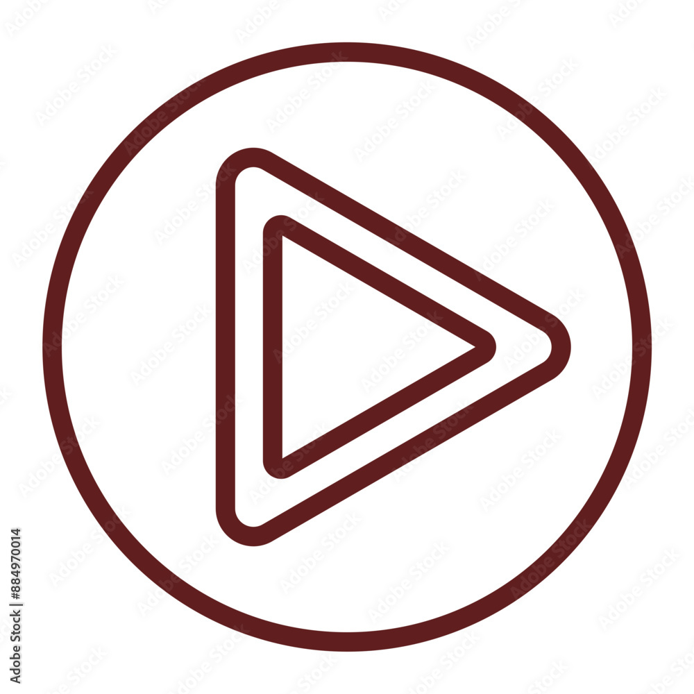 Play Button Vector Line Maroon Icon Design Play Button Vector Line Maroon Icon Design