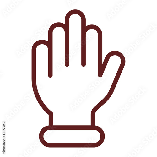 Hand Vector Line Maroon Icon Design