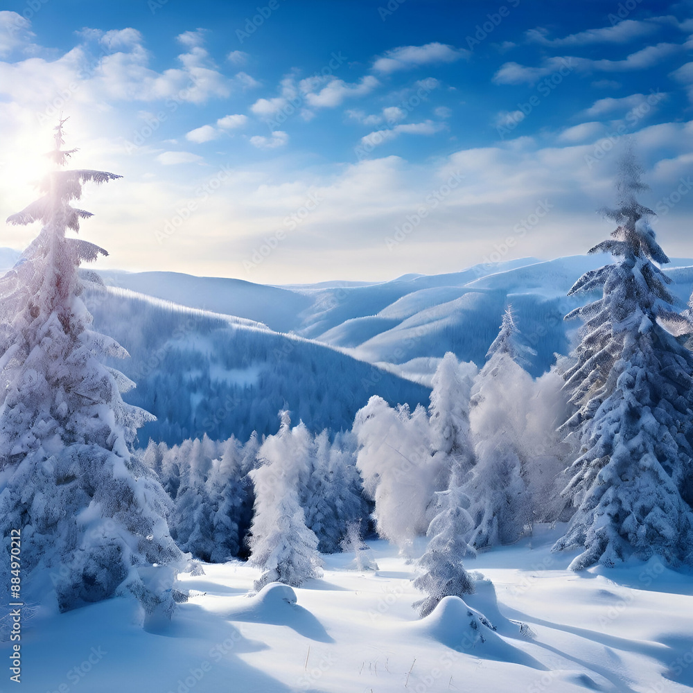 winter landscape with trees