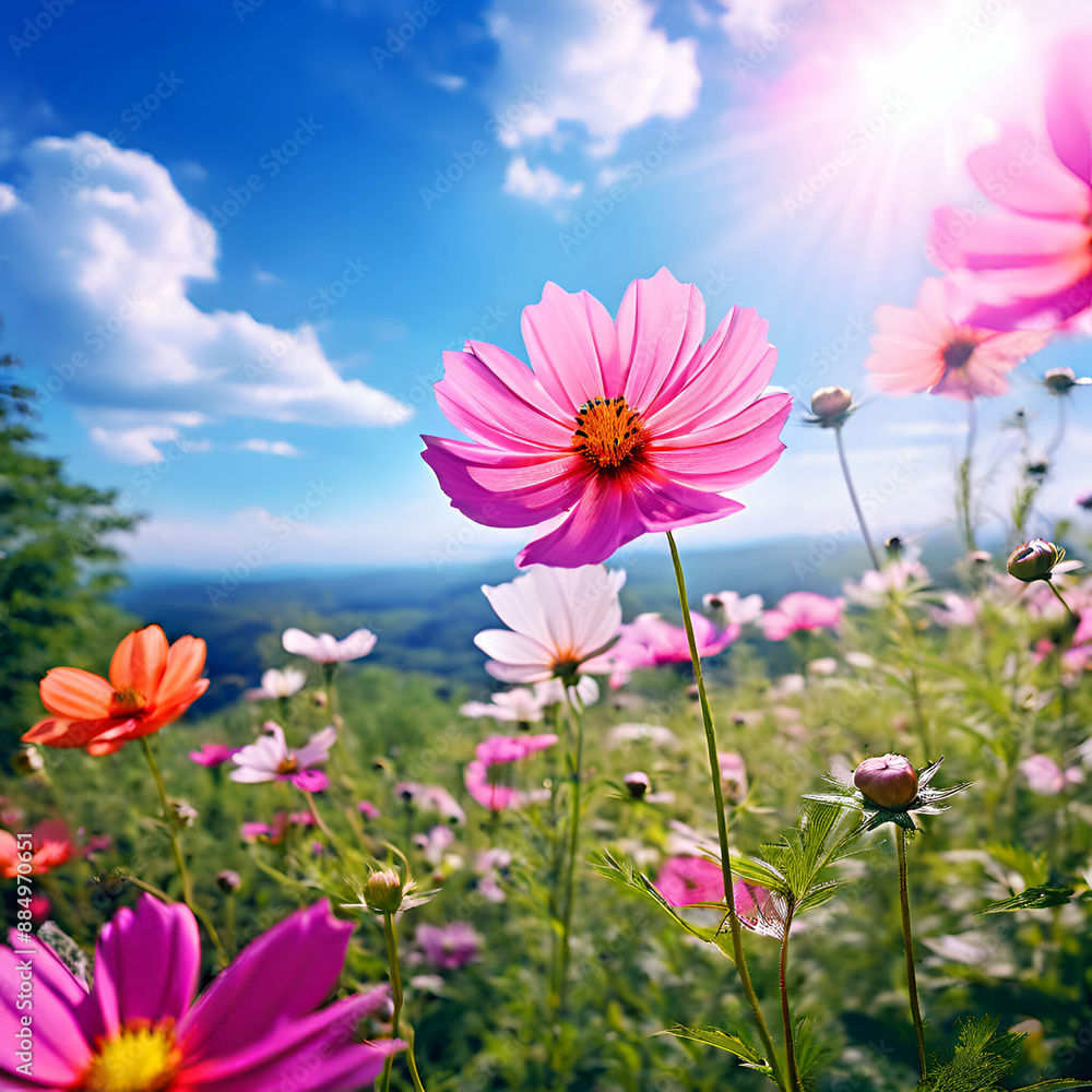 pink cosmos flowers