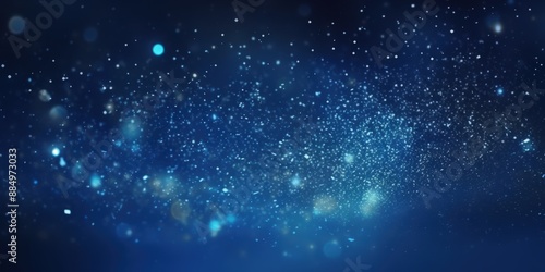 Abstract Blue Background with Shimmering Particles