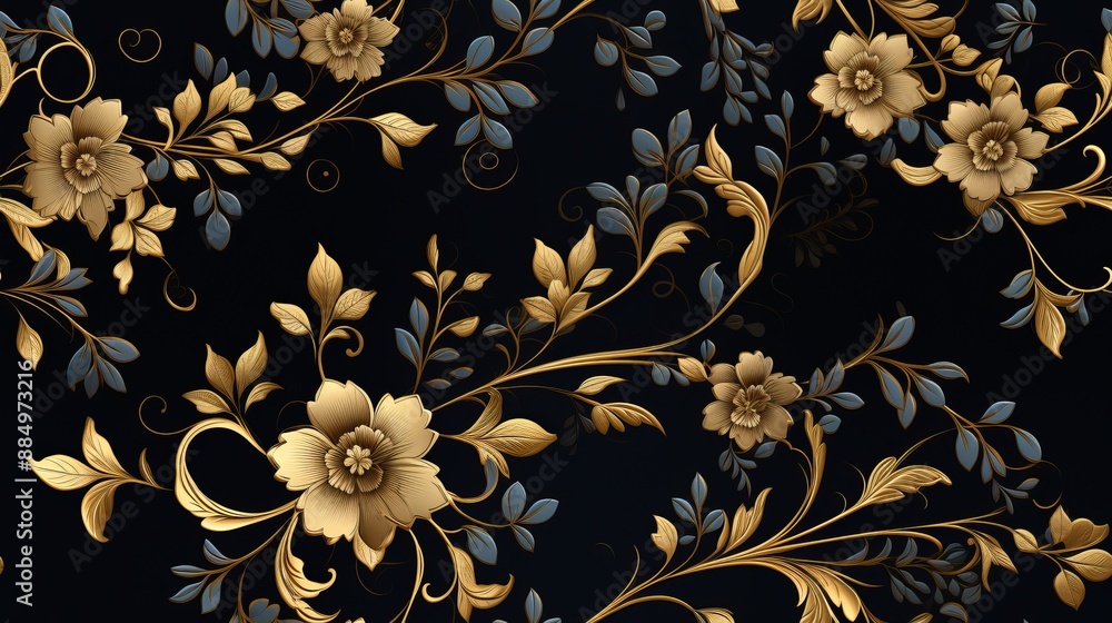 Elegant Brocade Fabric with Rich Gold and Silver Floral Patterns Elegant Brocade Fabric with Rich Gold and Silver Floral Patterns