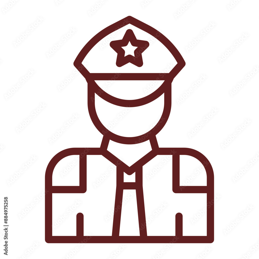 Police Vector Line Maroon Icon Design Police Vector Line Maroon Icon Design
