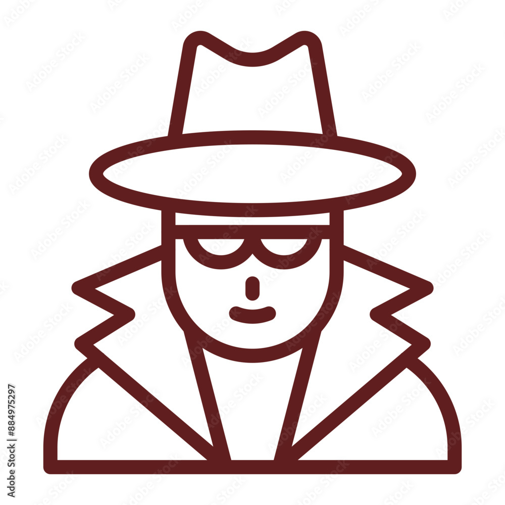 Spy Vector Line Maroon Icon Design Spy Vector Line Maroon Icon Design
