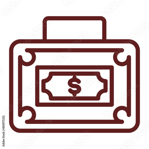 Money Laundering Vector Line Maroon Icon Design