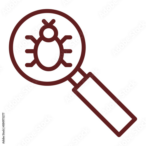 Search Vector Line Maroon Icon Design