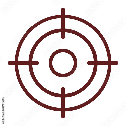 Targeted Vector Line Maroon Icon Design