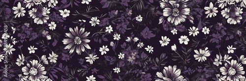mini purple flowers theme border and purple background website banner	