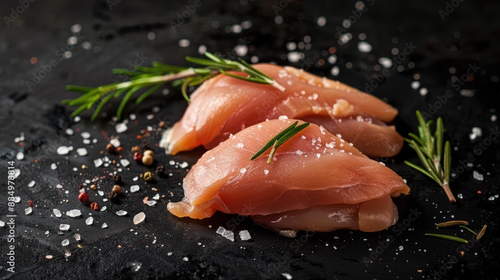 Raw Chicken Breast with Salt and Pepper Raw Chicken Breast with Salt and Pepper