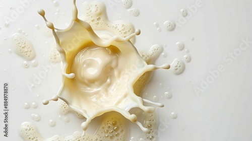 White Splashes of Fresh Milk Captured in Motion for a Dynamic Artistic Visual Effect