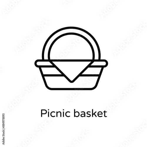Picnic basket vector icon