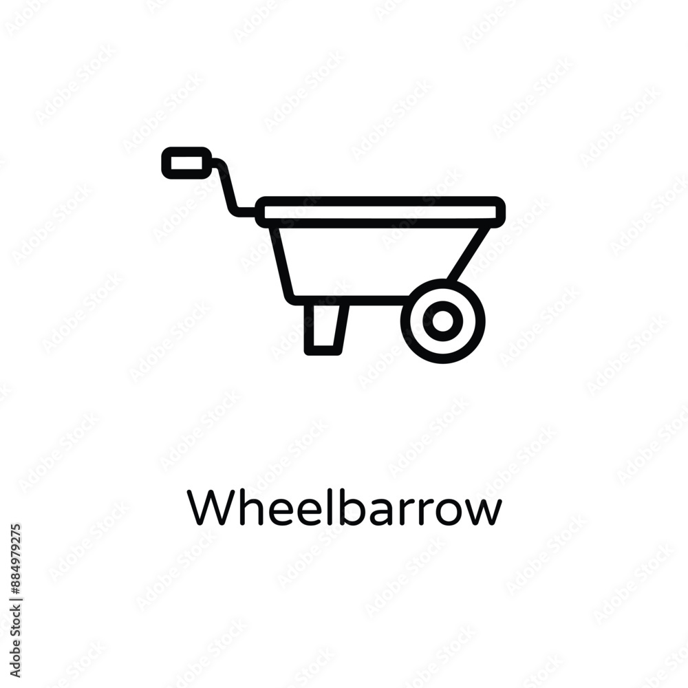 Wheelbarrow vector icon Wheelbarrow vector icon