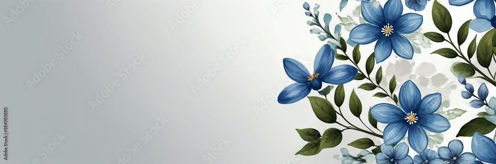 mini blue flowers theme border and white background website banner mini blue flowers theme border and white background website banner
