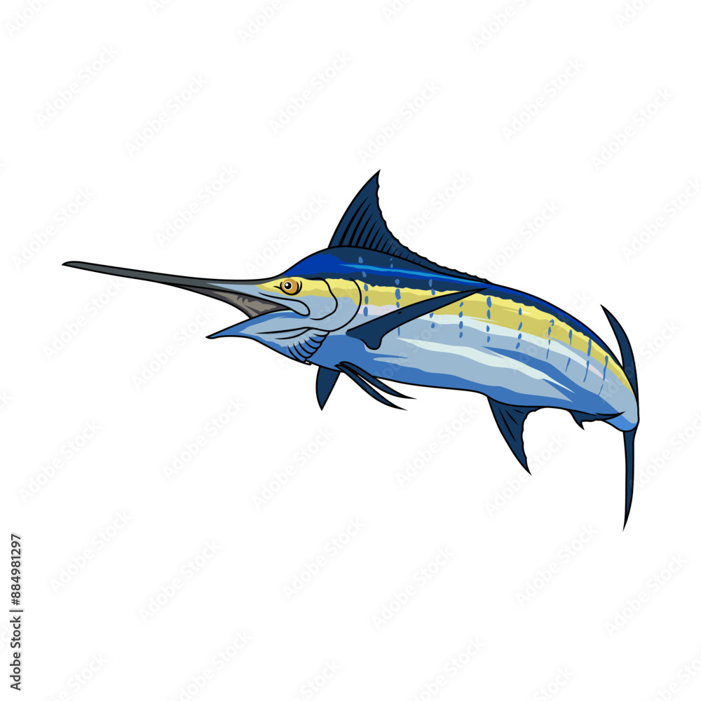 Fototapeta premium marlin sailfish fishing illustration logo vector image t shirt