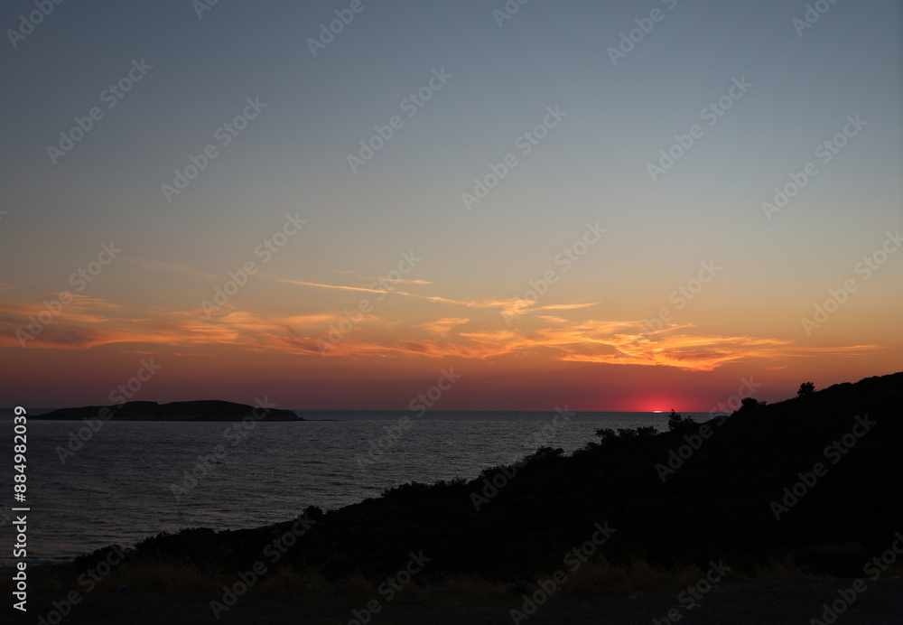 Sunset in Turkey looking at the Aegean Sea Sunset in Turkey looking at the Aegean Sea