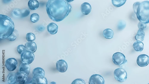 Wallpaper Mural Many water bubbles in blue water close up, abstract water wave with bubbles in slow motion. beautiful copy space template background Torontodigital.ca