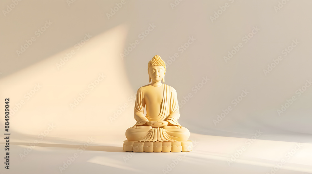 a very small golden shadow of the Buddha in the center of the image a very small golden shadow of the Buddha in the center of the image