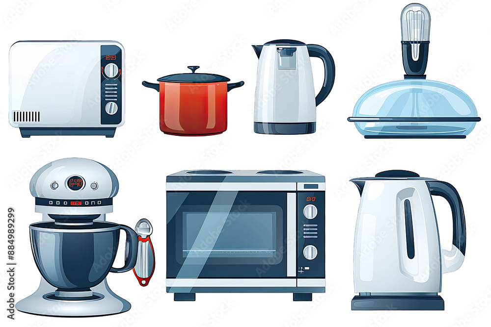 High-resolution illustration of modern kitchen appliances High-resolution illustration of modern kitchen appliances