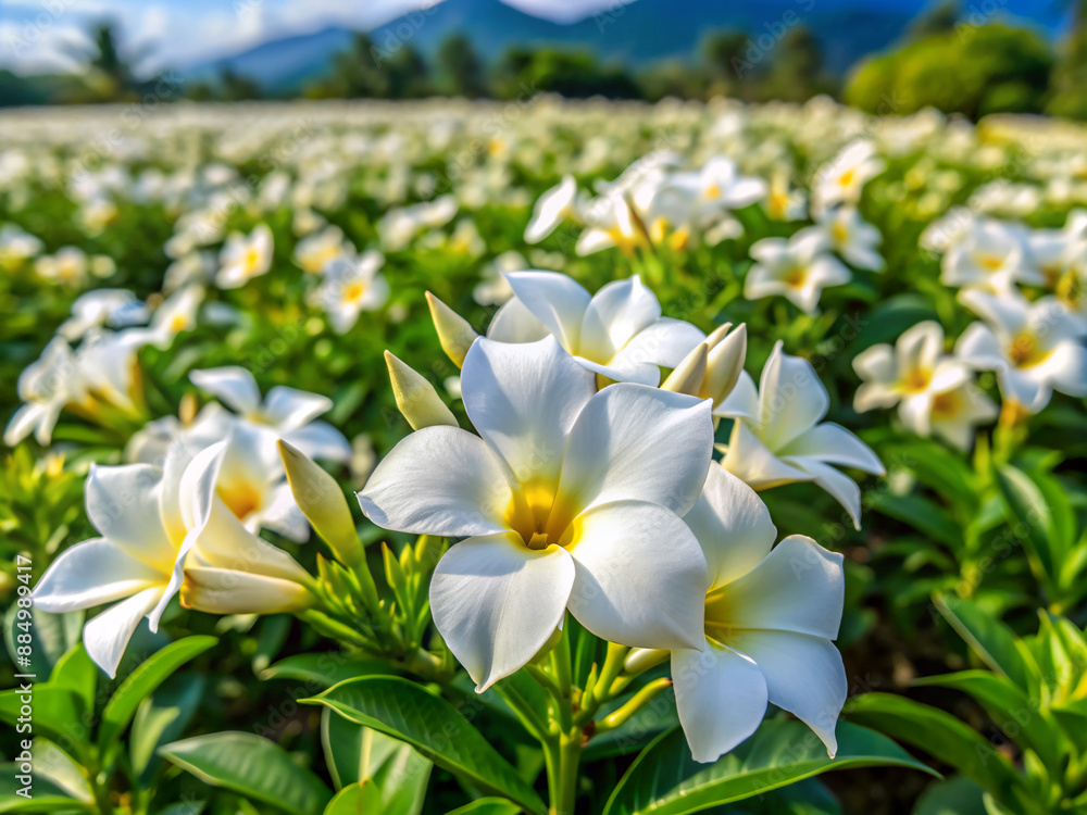 Fototapeta premium frangipani plumeria flowers, frangipani, nature, white, tropical, plant, blossom, yellow, beauty, bloom, garden, tree, flowers, flora, floral