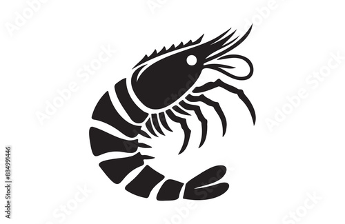 shrimp fish of silhouette vector illustration