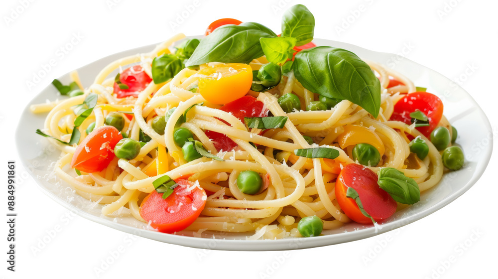 Pasta primavera on a plate Pasta primavera on a plate