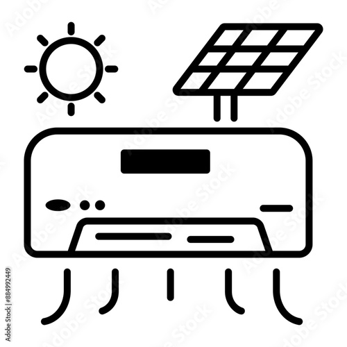 An icon of solar ac in outline style 