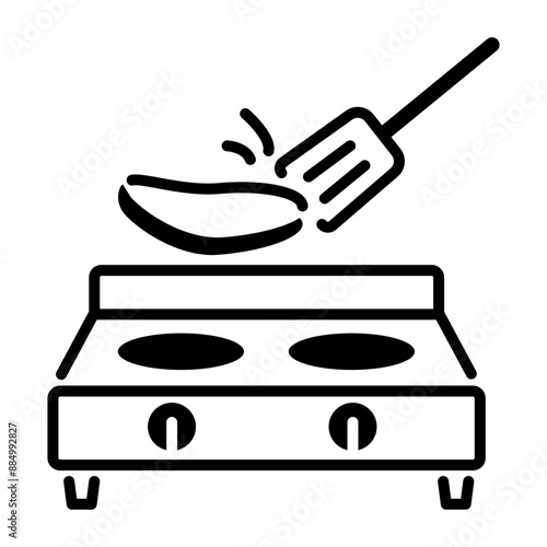 Pancake griddle icon in line style