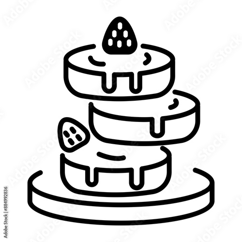 Griddle cakes icon in line style