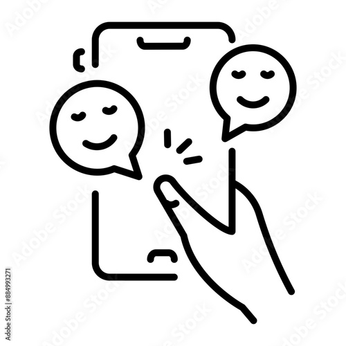 Online messaging icon designed in line style 