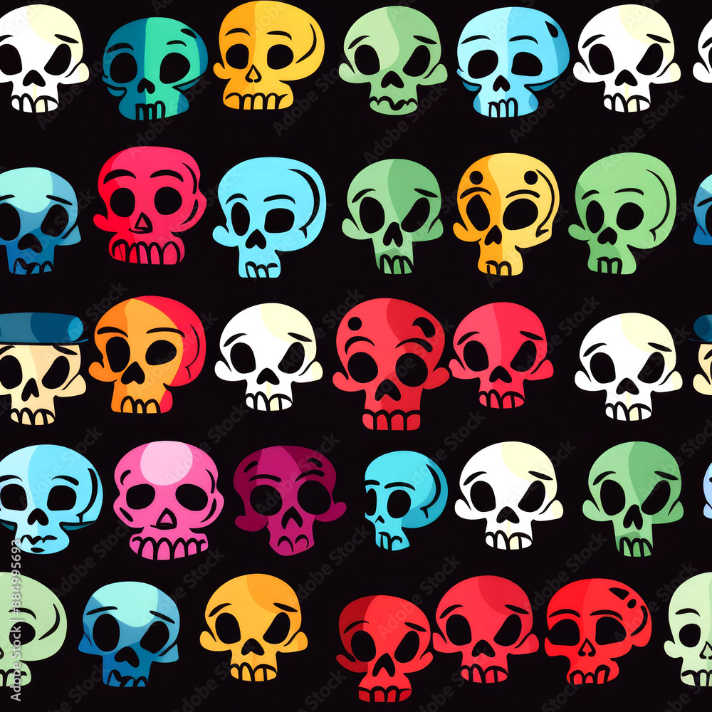 vector art pattern of head of skull