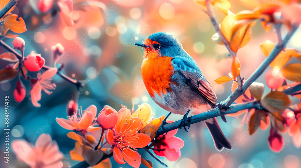 close up bird on spring close up bird on spring