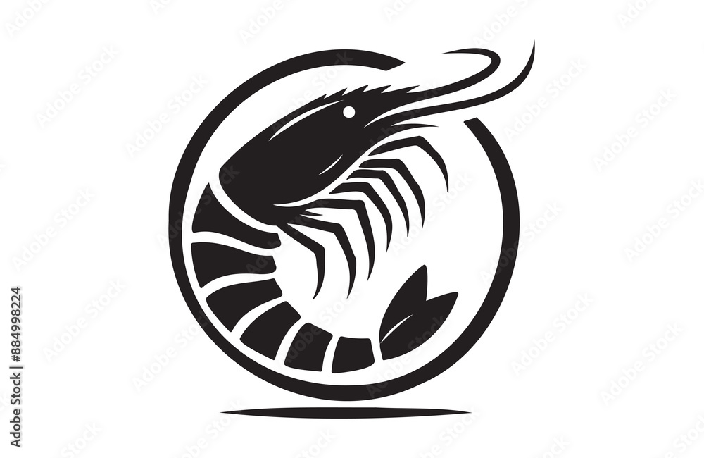 shrimp fish of silhouette vector illustration shrimp fish of silhouette vector illustration