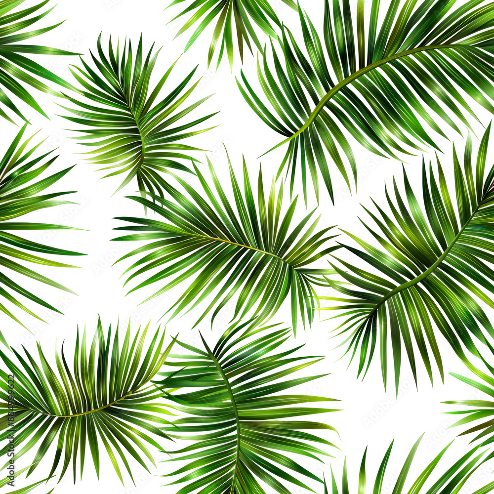 Obraz premium vector art pattern leaf of coconut