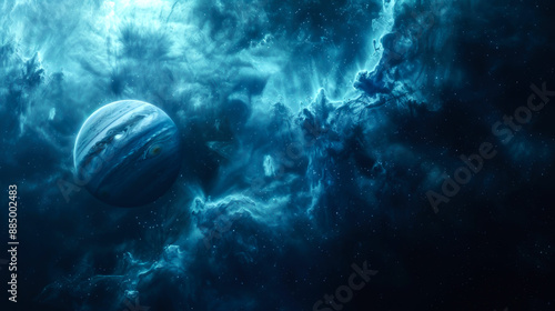 background venus on deep space and nebula