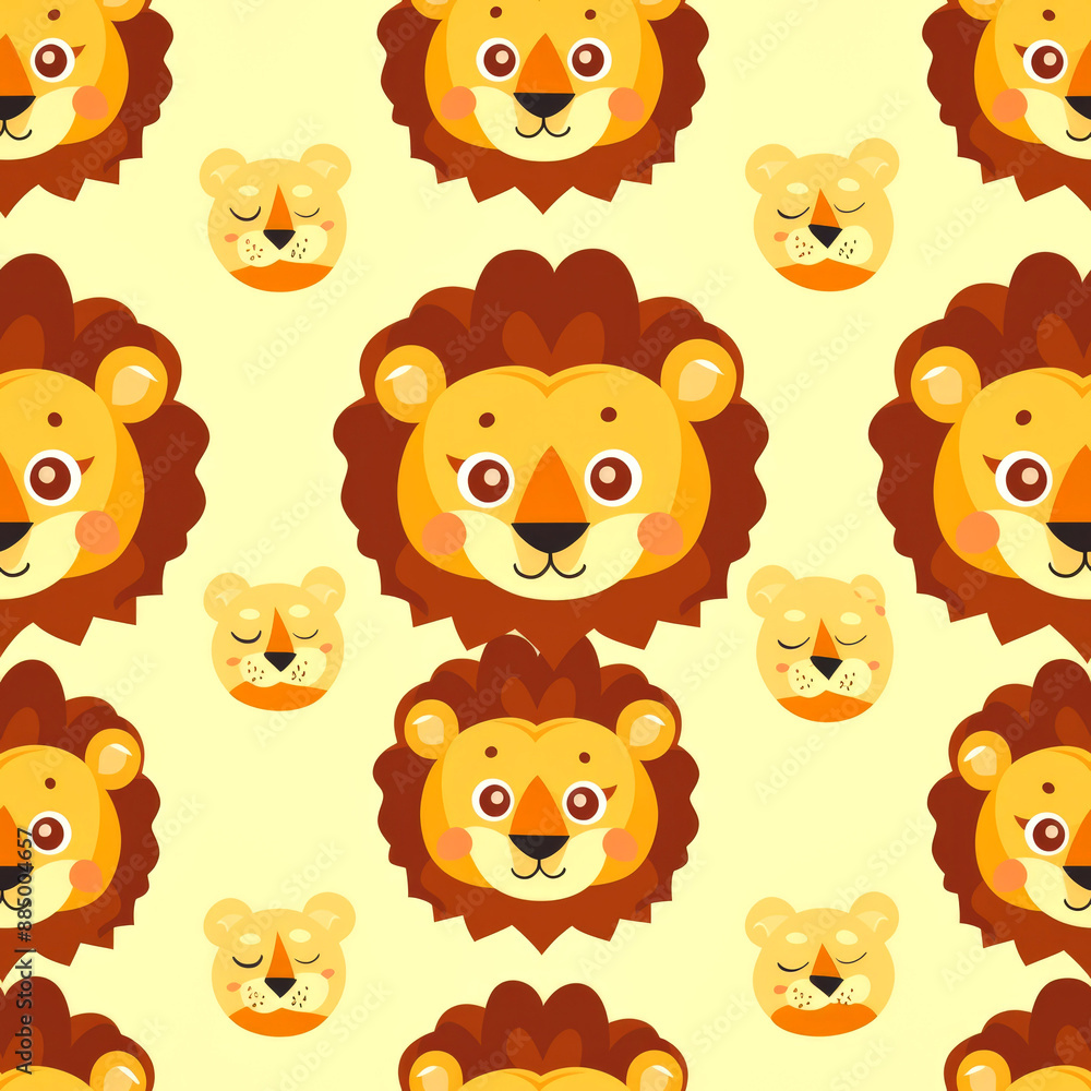 vector art pattern cute of lion head vector art pattern cute of lion head