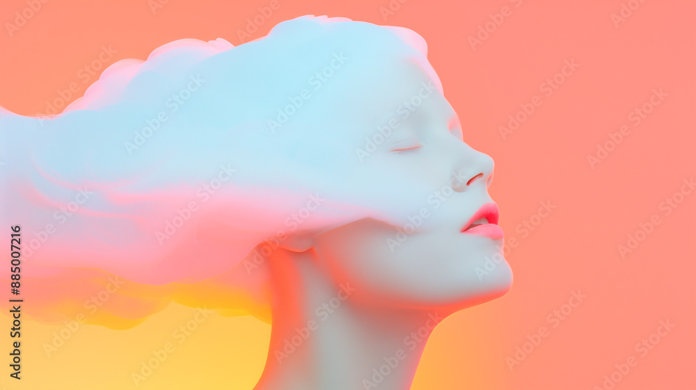 Surreal Female Face with Ethereal Colors
Surreal Female Face with Ethereal Colors