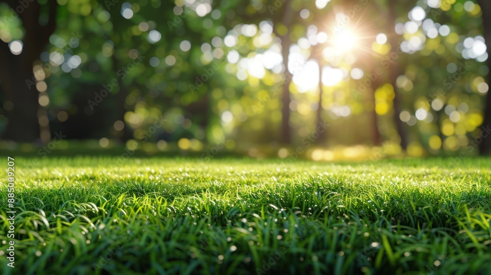 Grass and sunlight with trees in the background Grass and sunlight with trees in the background