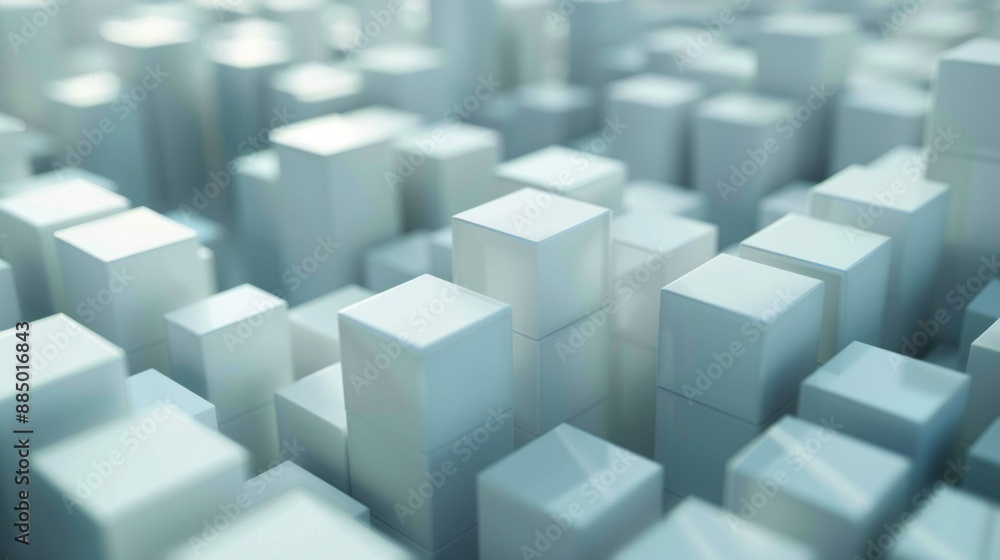 Futuristic white 3d blocks arrangement, abstract background concept in modern technology design
Futuristic white 3d blocks arrangement, abstract background concept in modern technology design