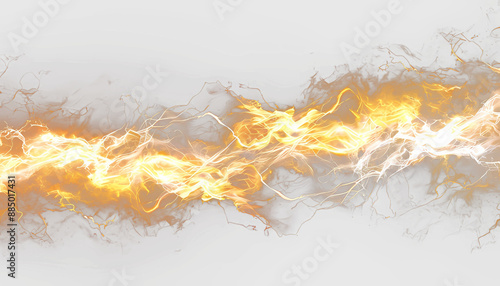 yellow electricity isolated on transparent background.