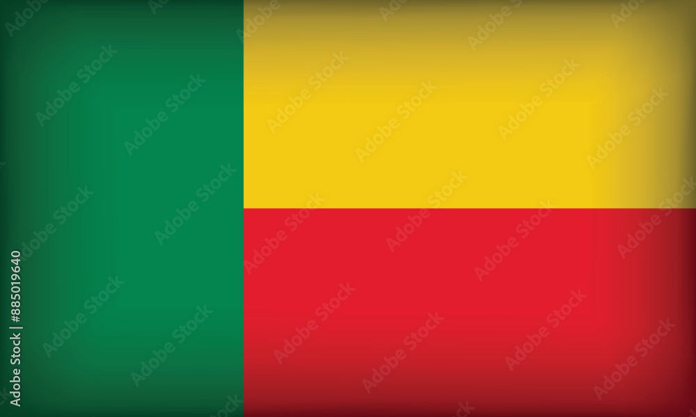 Fototapeta premium BENIN Flag with Original color
