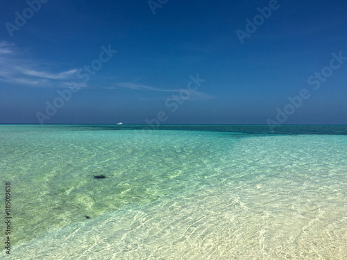 beach with blue sky