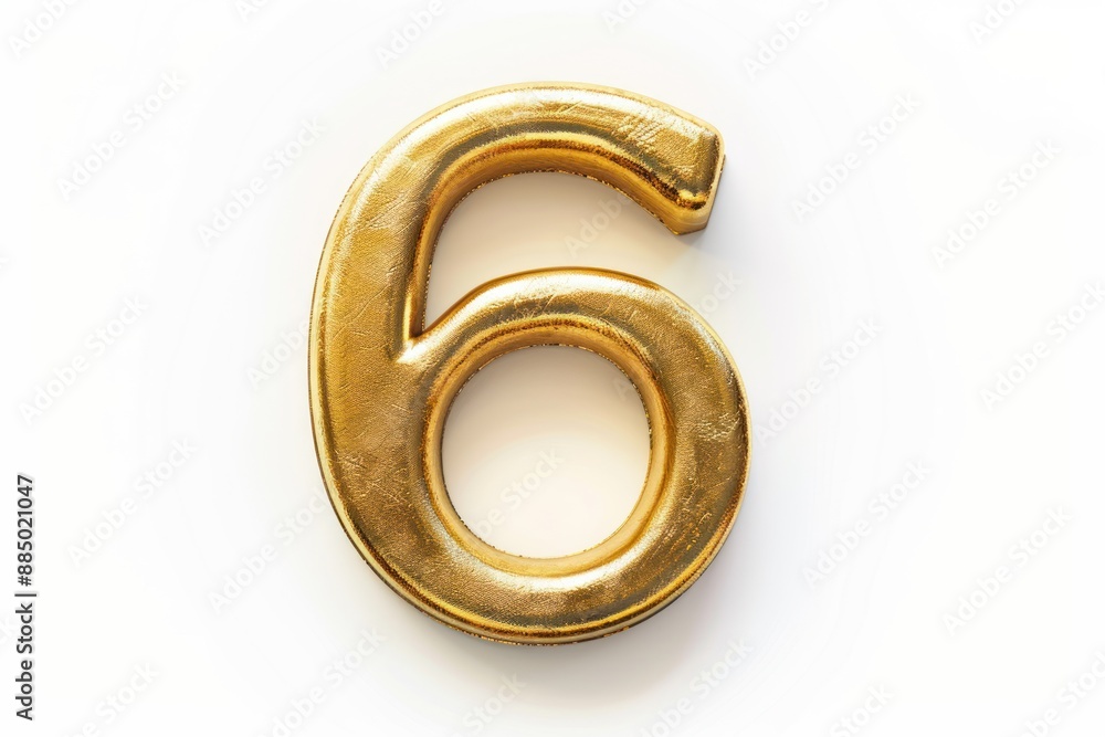 Number 6 in shape of gold Isolated on white background Number 6 in shape of gold Isolated on white background