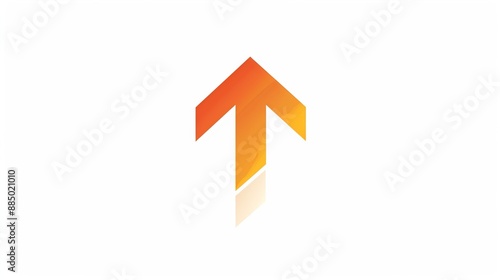 A basic arrow logo pointing upwards, isolated on a bright white background.