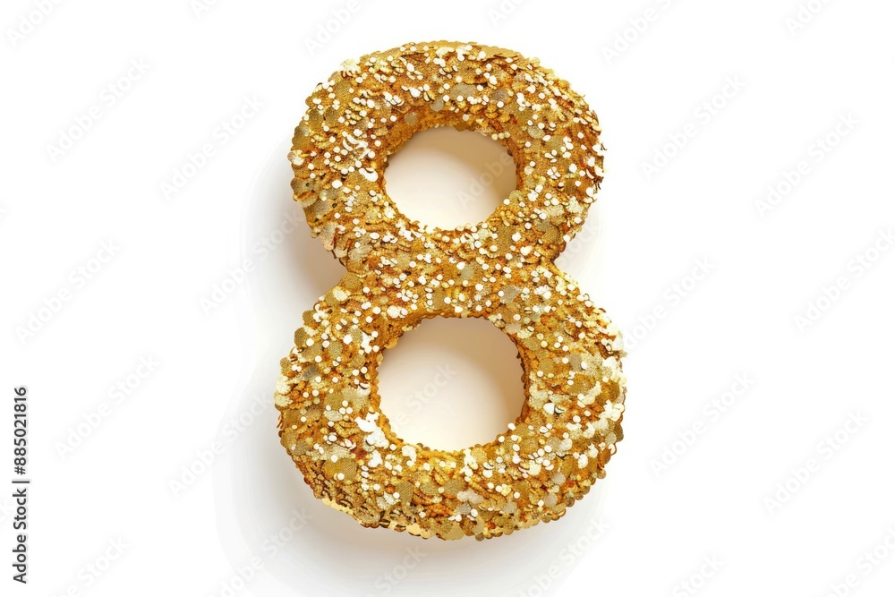 Number 8 in shape of gold Isolated on white background Number 8 in shape of gold Isolated on white background